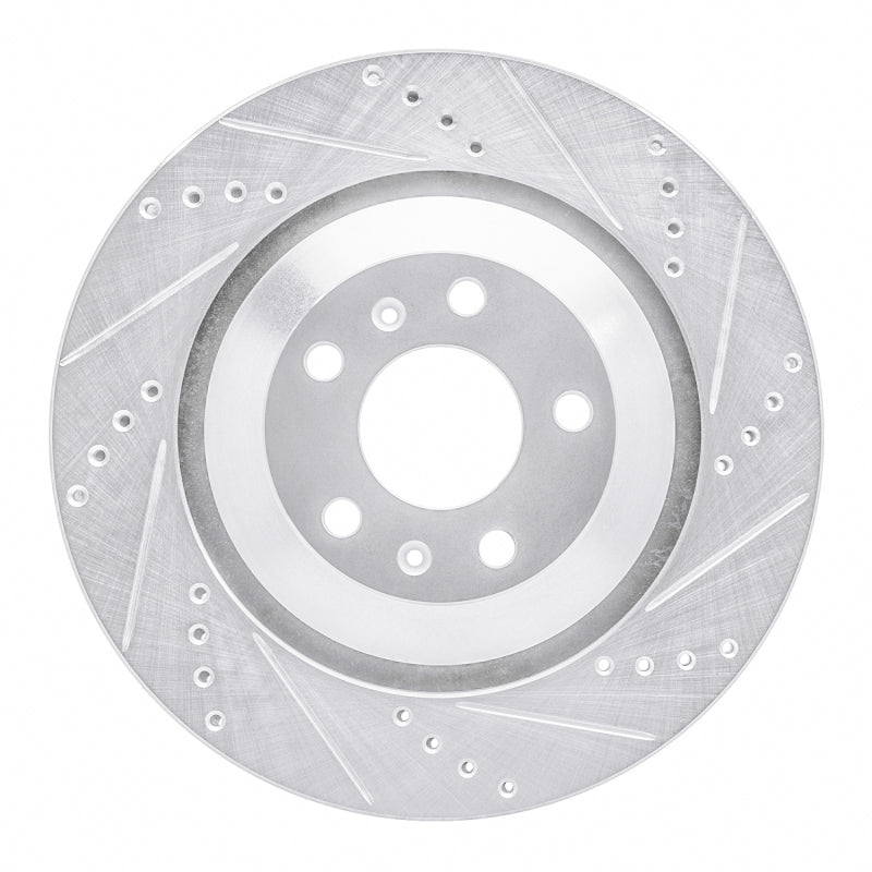 R1 Concepts 04-18 Audi A8 Rear Right Drilled & Slotted Silver Brake Rotor