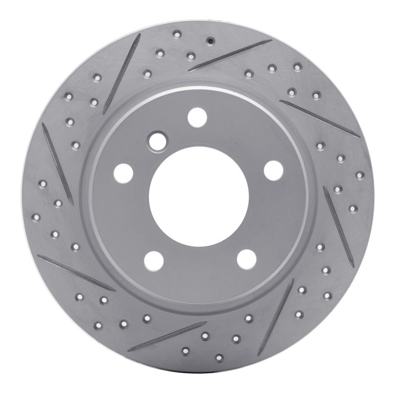 R1 Concepts 91-99 BMW 318I Rear Right Drilled & Slotted Geo-Carbon Rotor