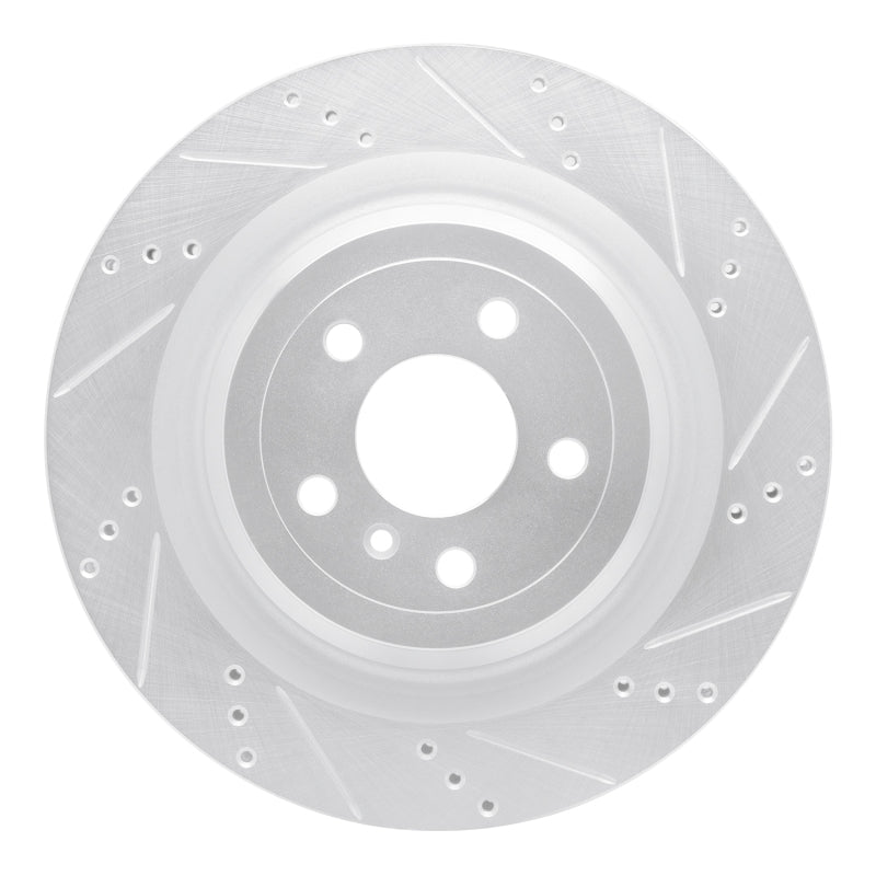 R1 Concepts 2013-2019 Mercedes-Benz GLE400 Rear Right Drilled & Slotted Silver Brake Rotor