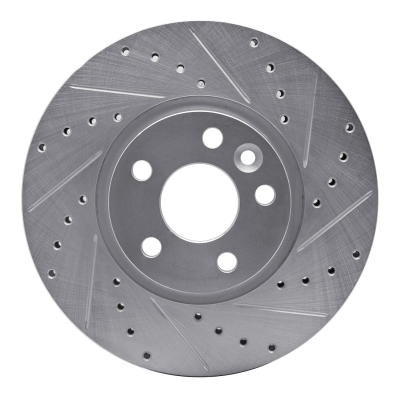 R1 Concepts 07-18 Land Rover Range Rover Evoque Front Left Drilled & Slotted Silver Brake Rotor