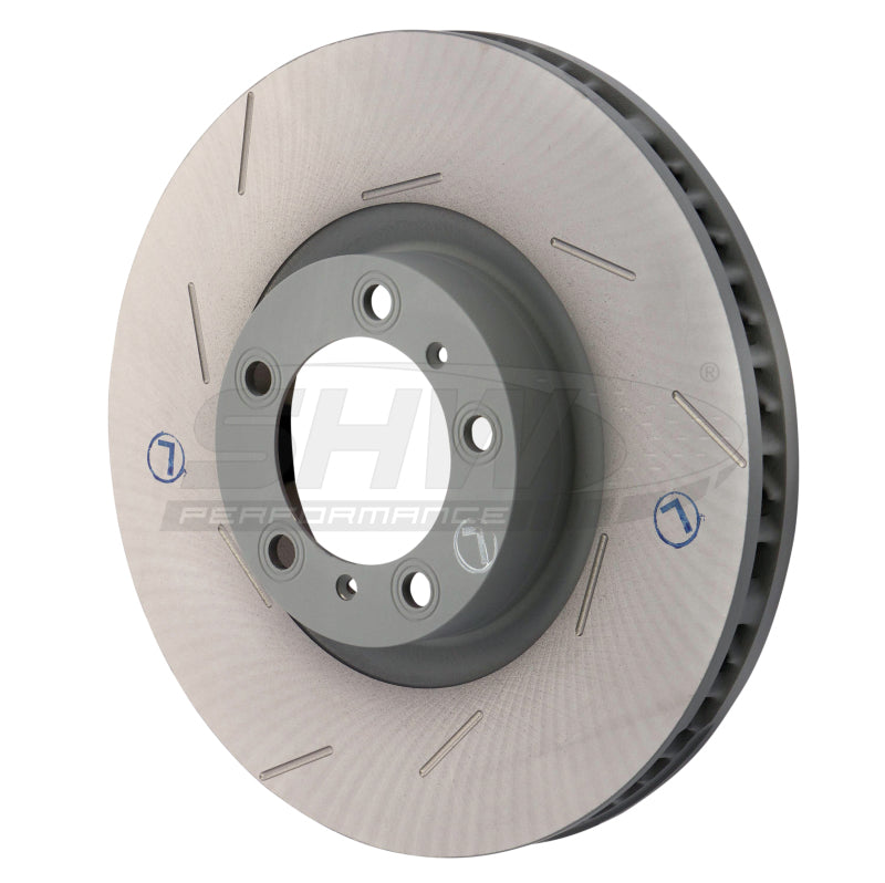 SHW Performance 11-16 Porsche Panamera 4 3.6L w/o Ceramics Left Front Slotted Monobloc Brake Rotor (298615301B)