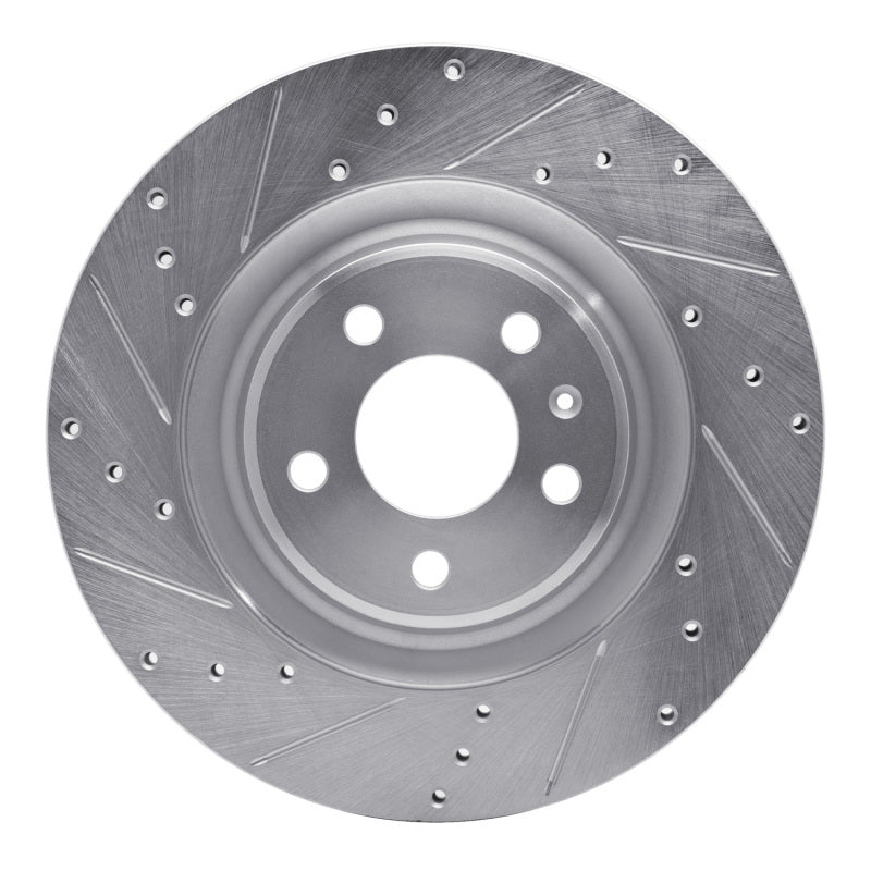 R1 Concepts 2008-2025 Audi A7 Quattro Rear Left Drilled & Slotted Silver Brake Rotor
