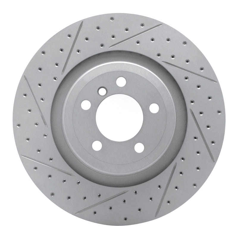 R1 Concepts 07-08 BMW Alpina B7 Rear Left Drilled & Slotted Geo-Carbon Rotor