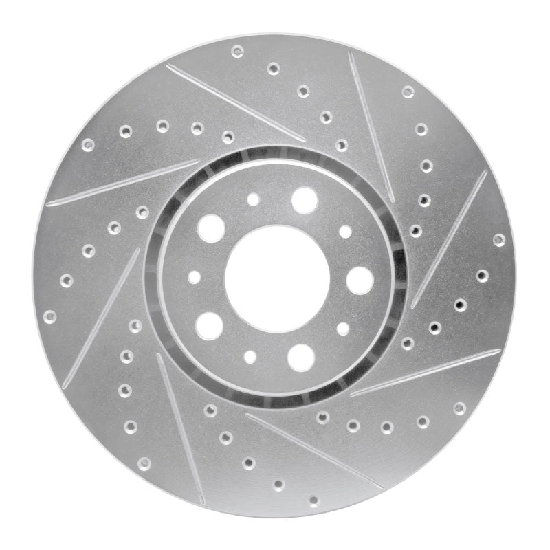 R1 Concepts 03-14 Volvo XC90 Front Right Drilled & Slotted Silver Brake Rotor
