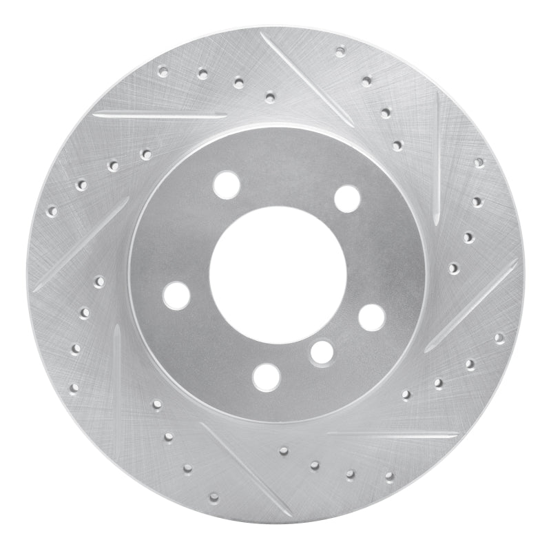 R1 Concepts 99-08 BMW 325I (USA/Canada) Front Right Drilled & Slotted Silver Brake Rotor