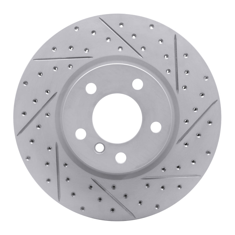 R1 Concepts 11-18 BMW X4 Front Right Drilled & Slotted Geo-Carbon Rotor