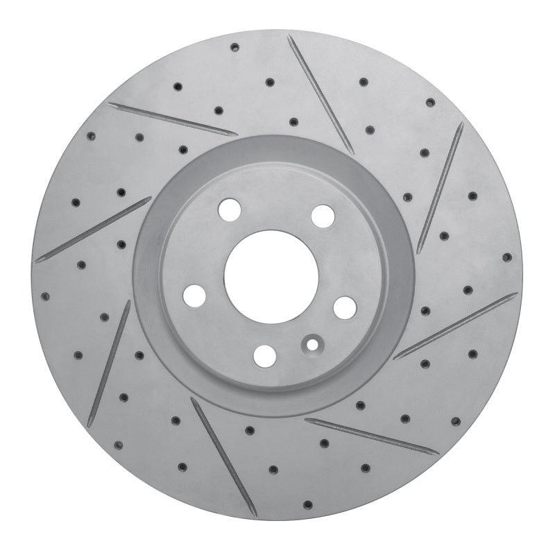 R1 Concepts 16-26 Polestar Polestar 2 Front Right Drilled & Slotted Geo-Carbon Rotor