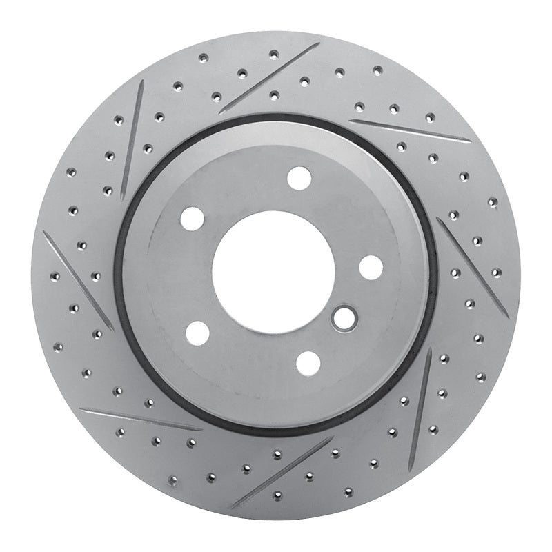 R1 Concepts 06-10 BMW 535Xi Rear Left Drilled & Slotted Geo-Carbon Rotor