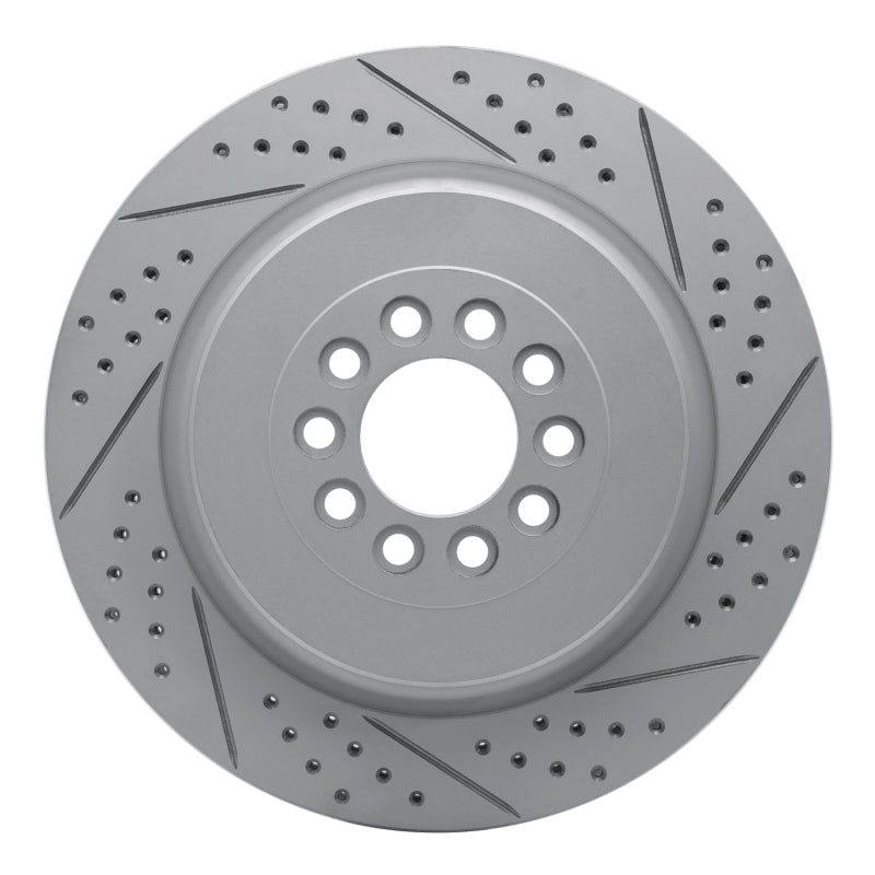 R1 Concepts 03-05 Jaguar Xjr Front Right Drilled & Slotted Geo-Carbon Rotor