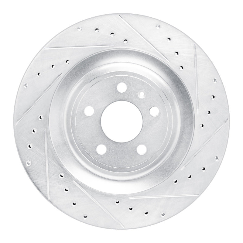 R1 Concepts 15-18 Porsche Macan Rear Right Drilled & Slotted Silver Brake Rotor