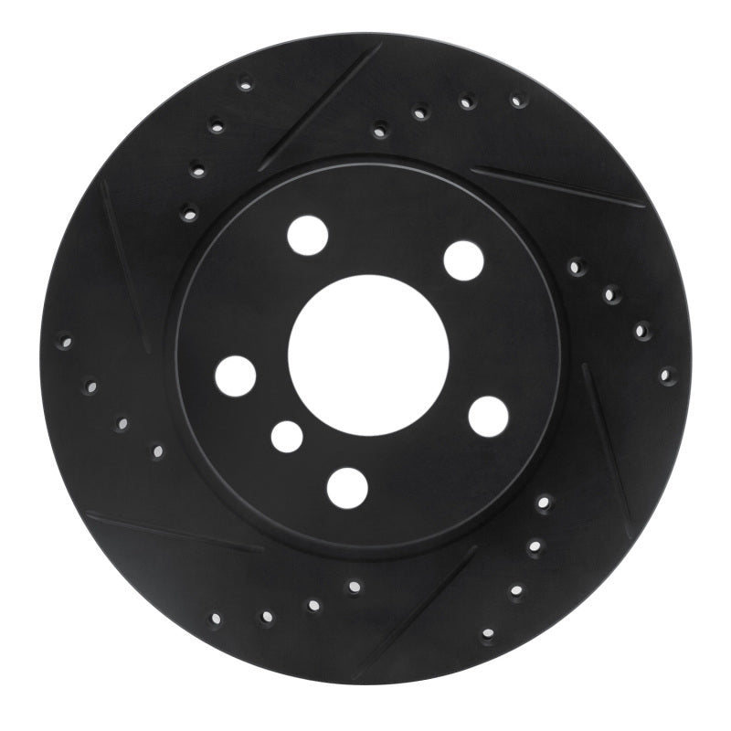 R1 Concepts 14-21 BMW i3 Front Left Drilled & Slotted Black Brake Rotor
