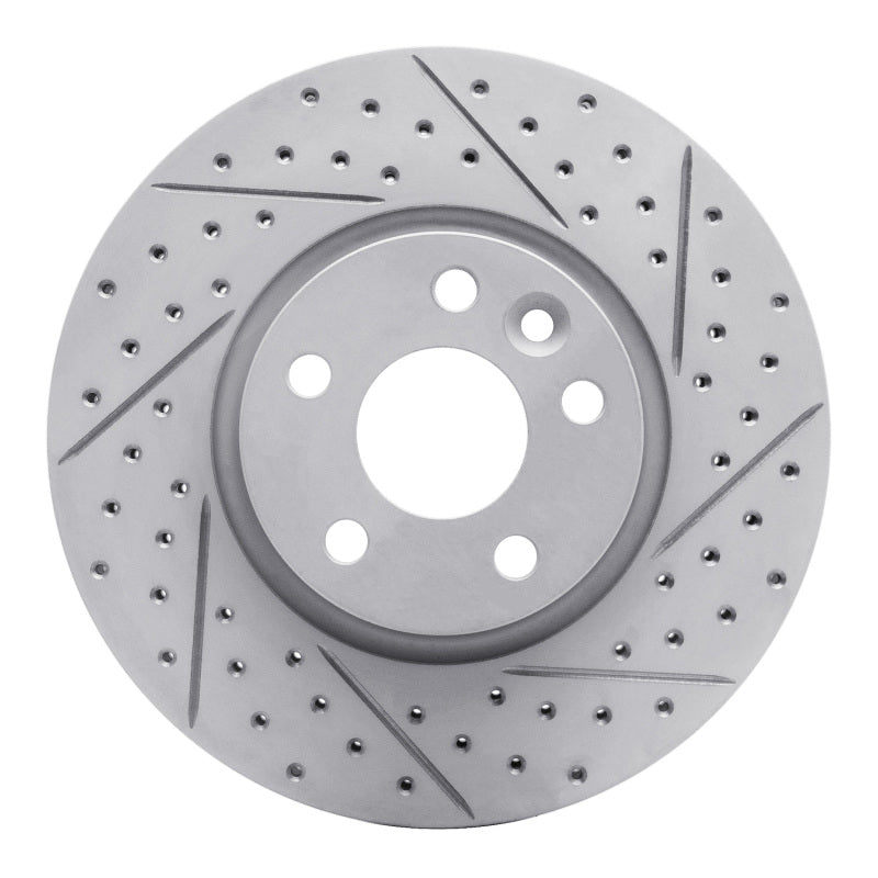 R1 Concepts 07-18 Land Rover Range Rover Evoque Front Right Drilled & Slotted Geo-Carbon Rotor