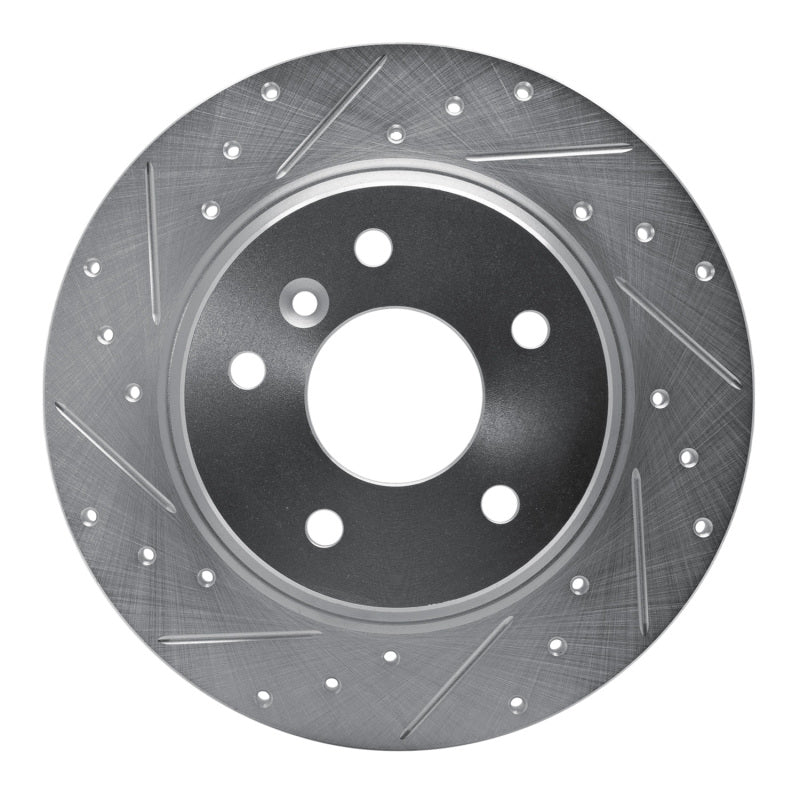 R1 Concepts 94-04 Land Rover Range Rover Rear Left Drilled & Slotted Silver Brake Rotor