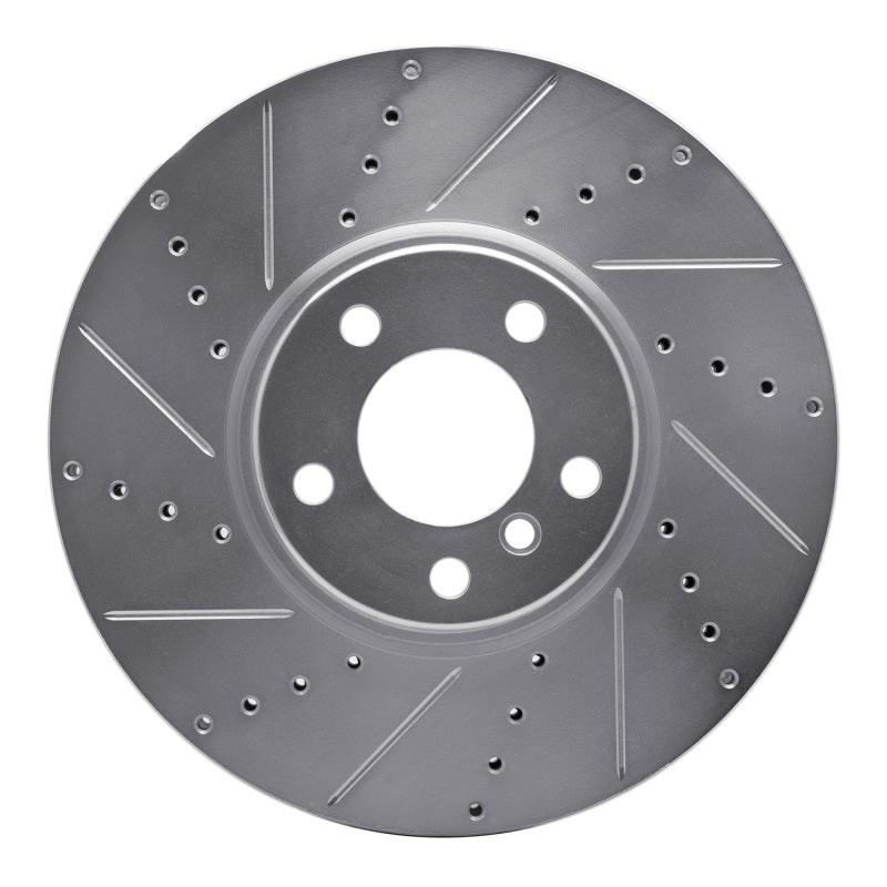 R1 Concepts 10-18 BMW 650I Convertible Right Front Drilled & Slotted Silver Brake Rotor