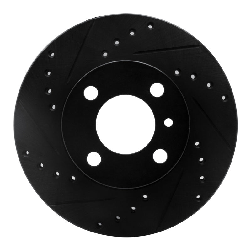 R1 Concepts 76-77 BMW 320I (USA/Canada) Front Left Drilled & Slotted Black Brake Rotor
