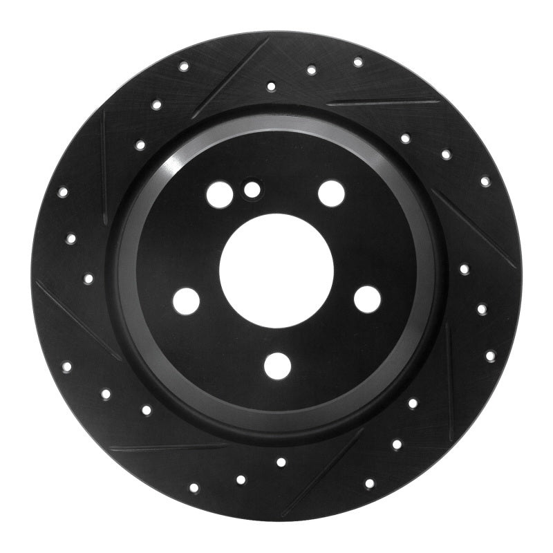 R1 Concepts 07-13 Mercedes-Benz S550 Rear Left Drilled & Slotted Black Brake Rotor