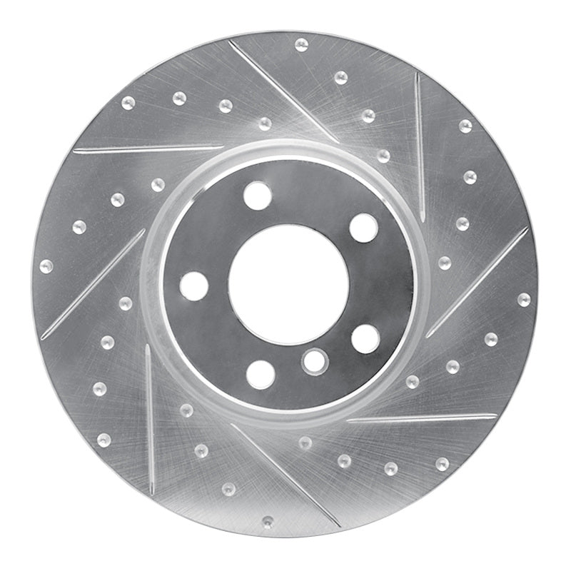 R1 Concepts 16-18 BMW X4 Left Front Drilled & Slotted Silver Brake Rotor