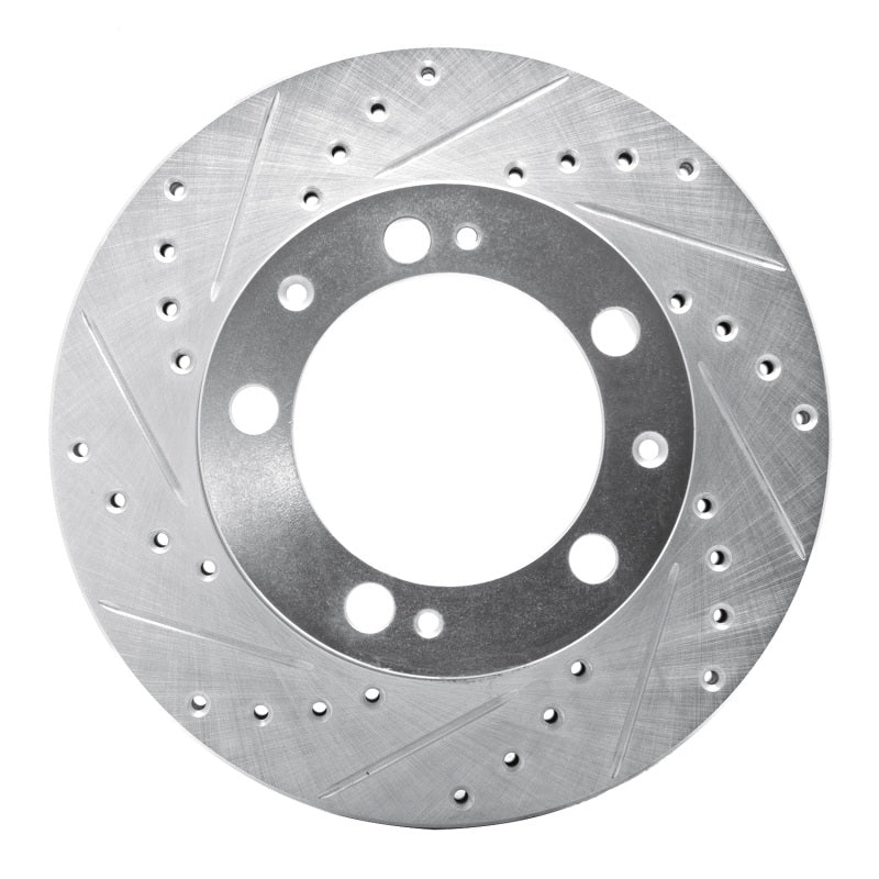 R1 Concepts 87-89 Porsche 944 Except Turbo Front Left Drilled & Slotted Silver Brake Rotor