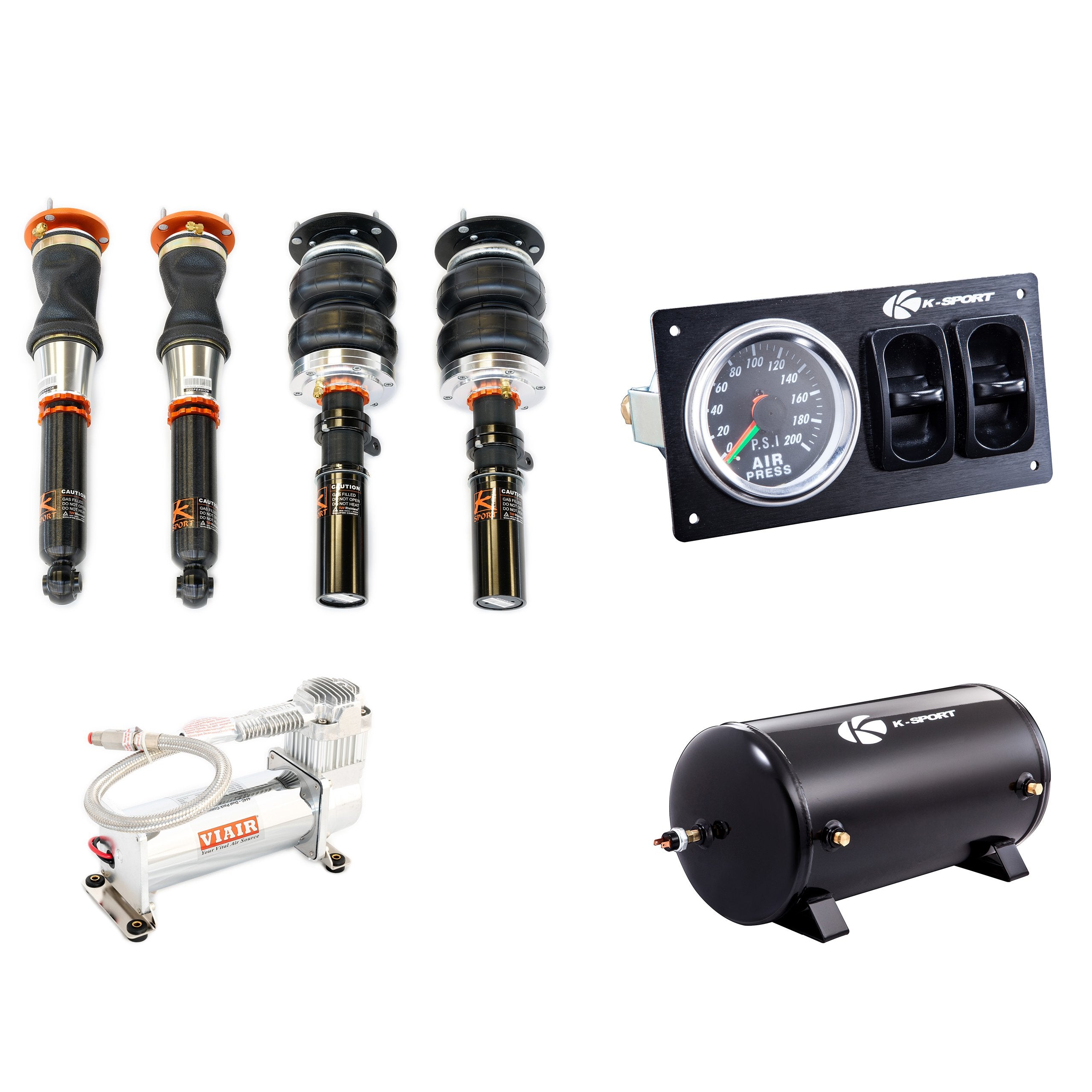 KSport Airtech Basic Air Suspension Full System - Mercedes Benz 2012-2014 C218 CLS 4/6/8 Cyl excludes OEM airmatic