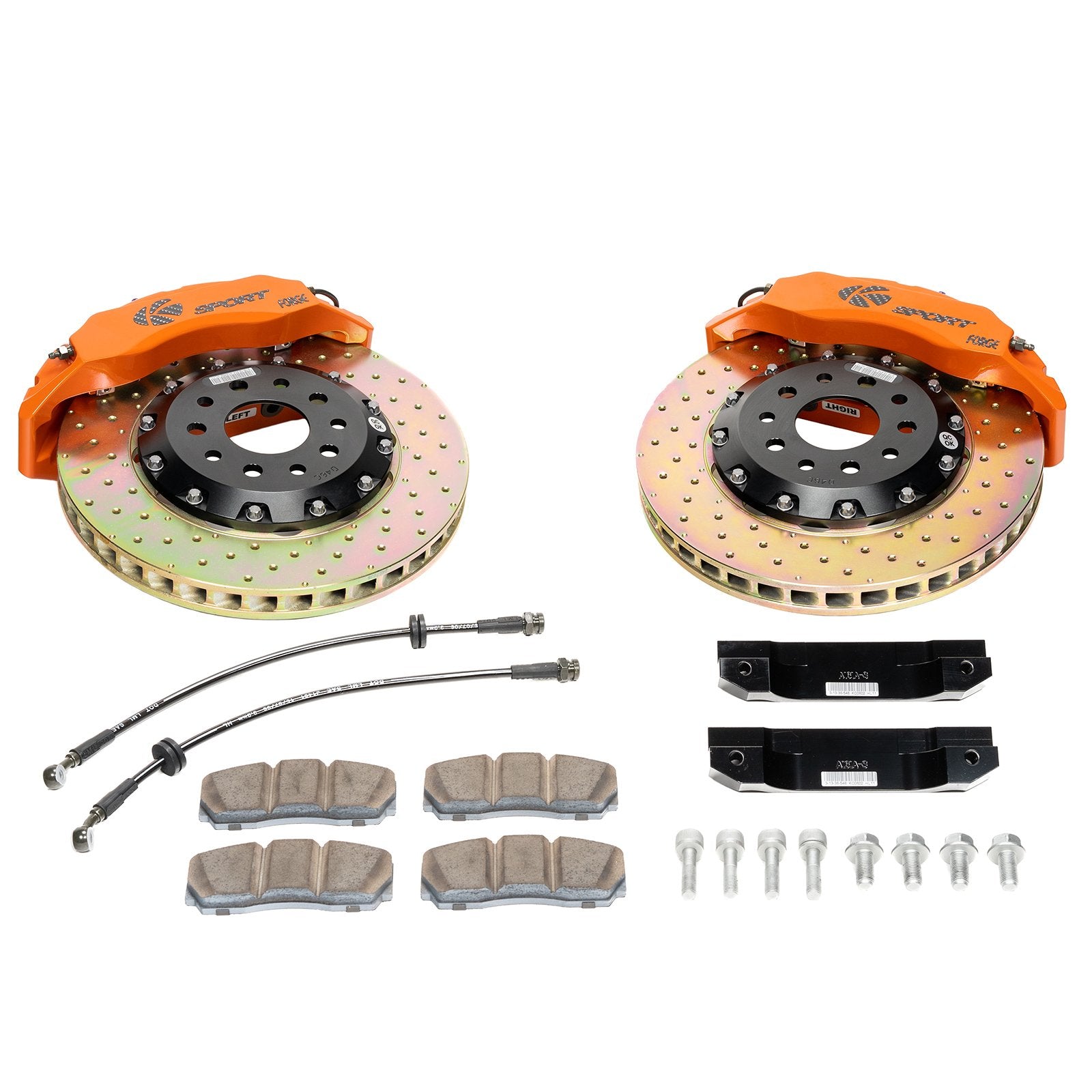KSport Procomp Big Brake Kit Drilled 356 x 32 Orange Calipers - Volkswagen 1999-2005 MK4 Golf 1.8 FWD, 2.3i V5, 2.8i V6 24V, 1.9 TDI, Variant 2.3i V5, Variant 1.9 TDI, 2 piece OE caliper models only - BKVW040-841CO