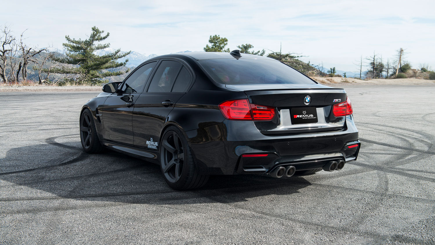 Remus 2014 BMW M3 F80 Sedan 3.0L 317 Kw (S55B30) Axle Back Exhaust w/Straight Cut Chrome Tail Pipe Set