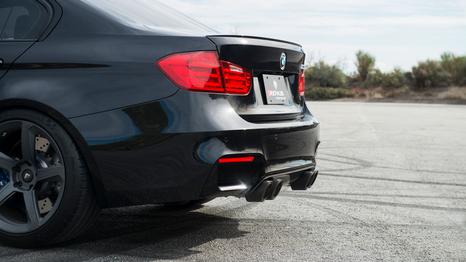 Remus 2014 BMW M3 F80 Sedan 3.0L 317 Kw (S55B30) Axle Back Exhaust w/Straight Cut Chrome Tail Pipe Set