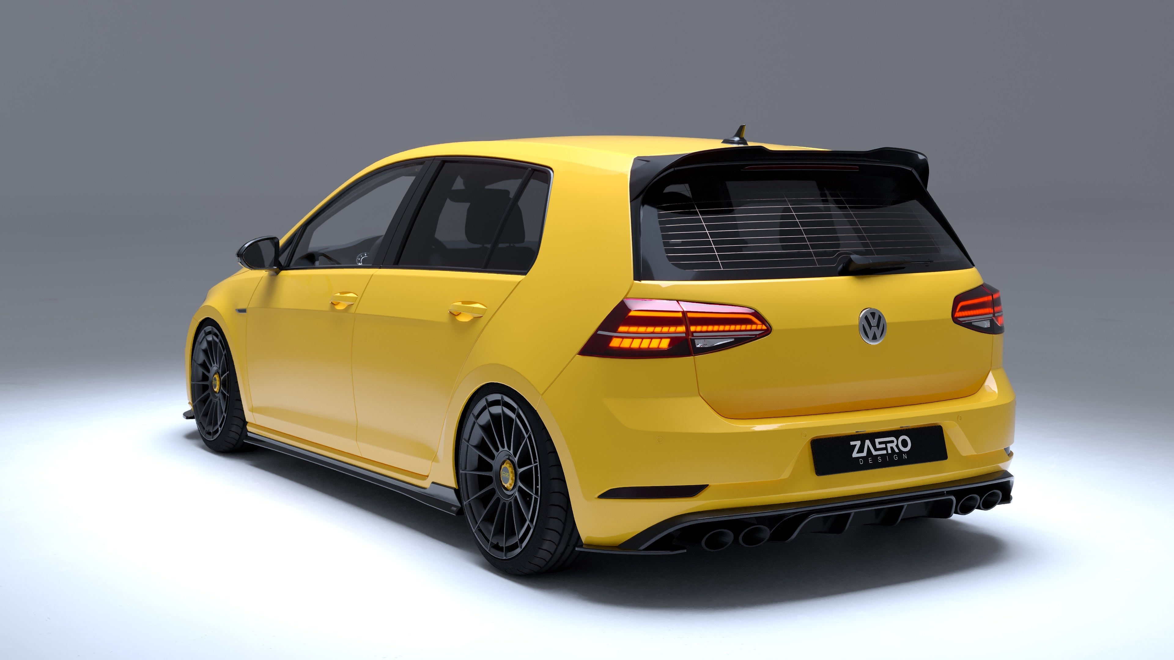 Zaero Design EVO-1 Gloss Black Rear Diffuser - VW MK7.5 Golf R