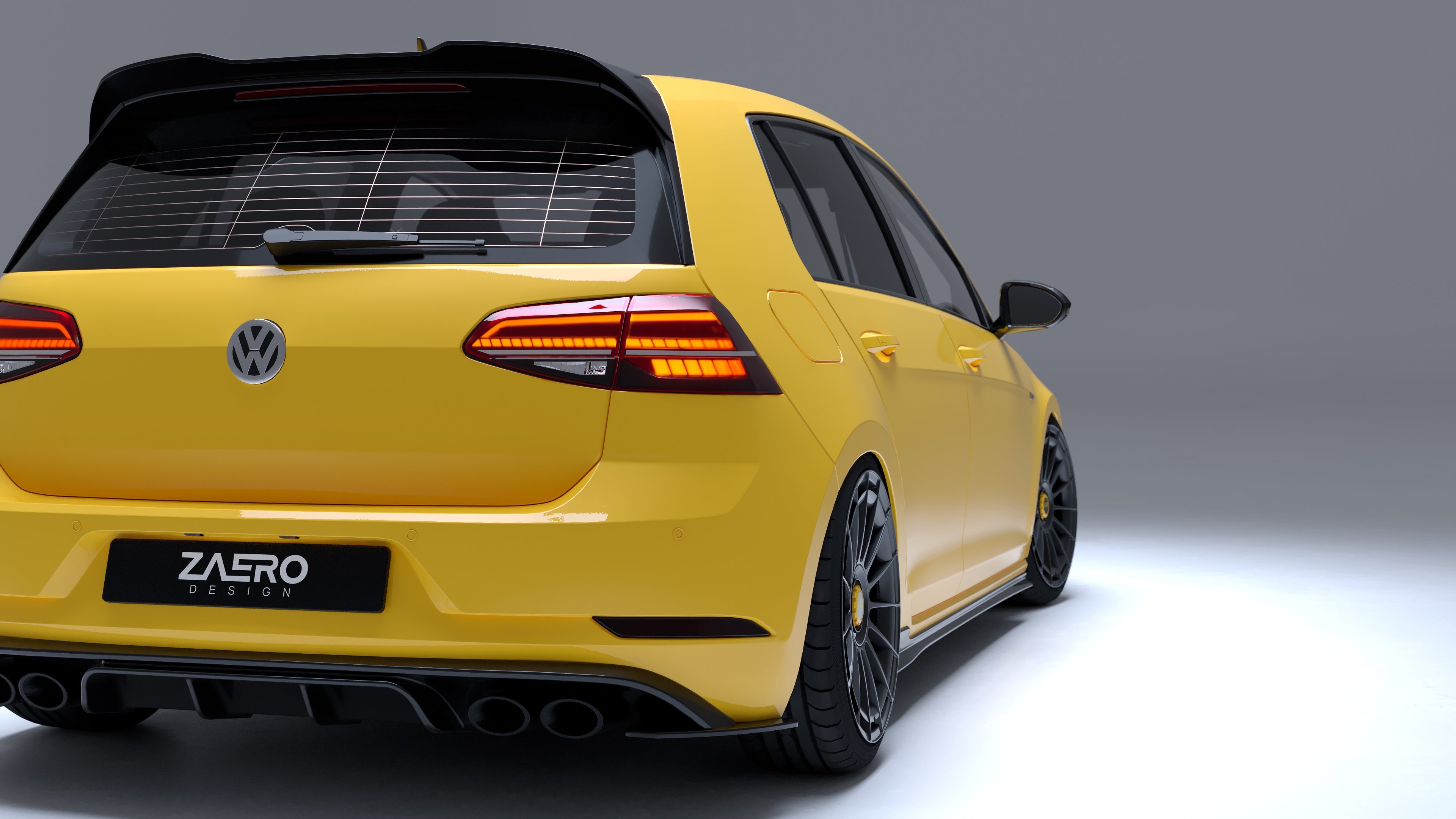 Zaero Design EVO-1 Gloss Black Rear Diffuser - VW MK7.5 Golf R