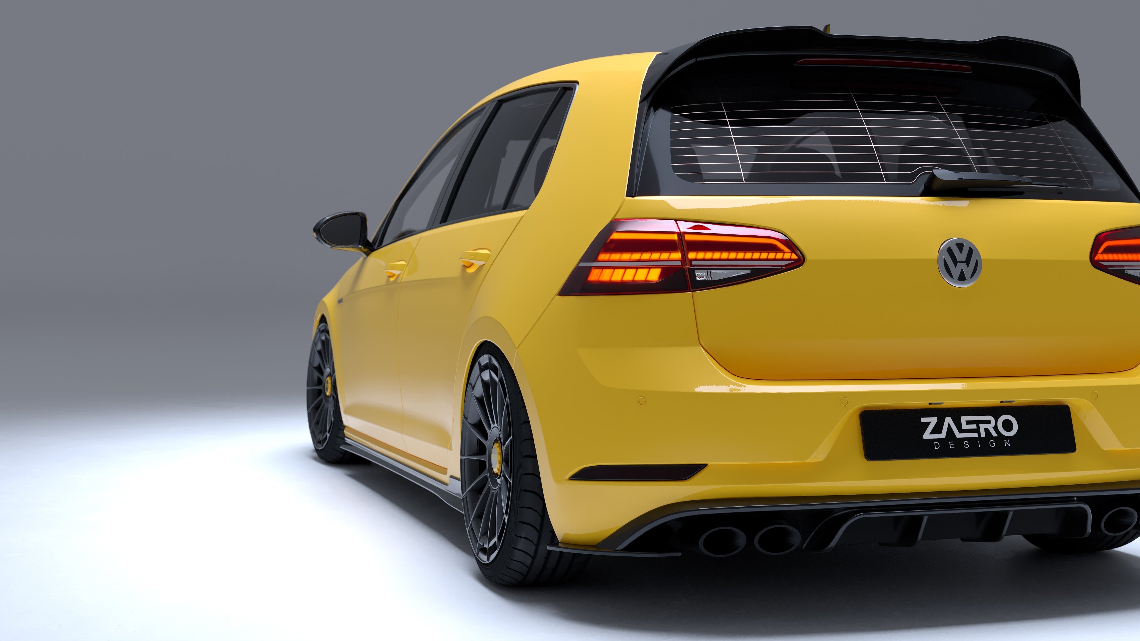 Zaero Design EVO-1 Gloss Black Rear Diffuser - VW MK7.5 Golf R