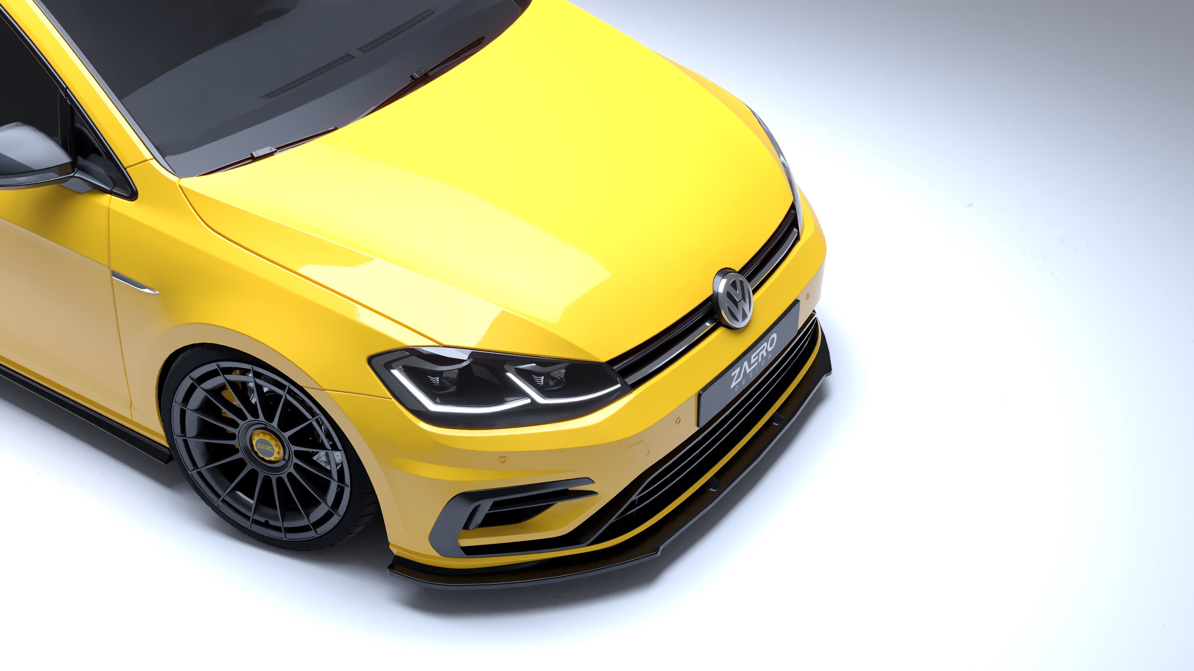 Zaero Design EVO-1 Gloss Black Front Splitter - VW Golf R Mk7.5