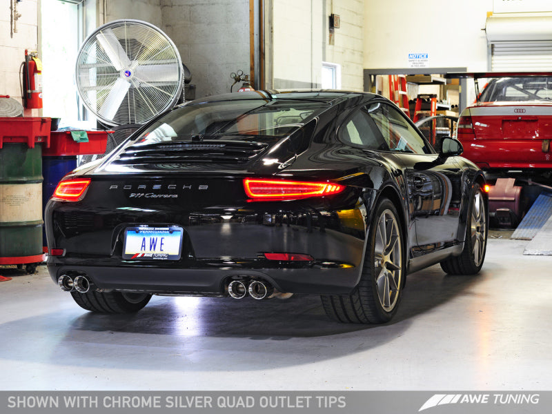 AWE Tuning Porsche 991 SwitchPath Exhaust for PSE Cars Chrome Silver Tips
