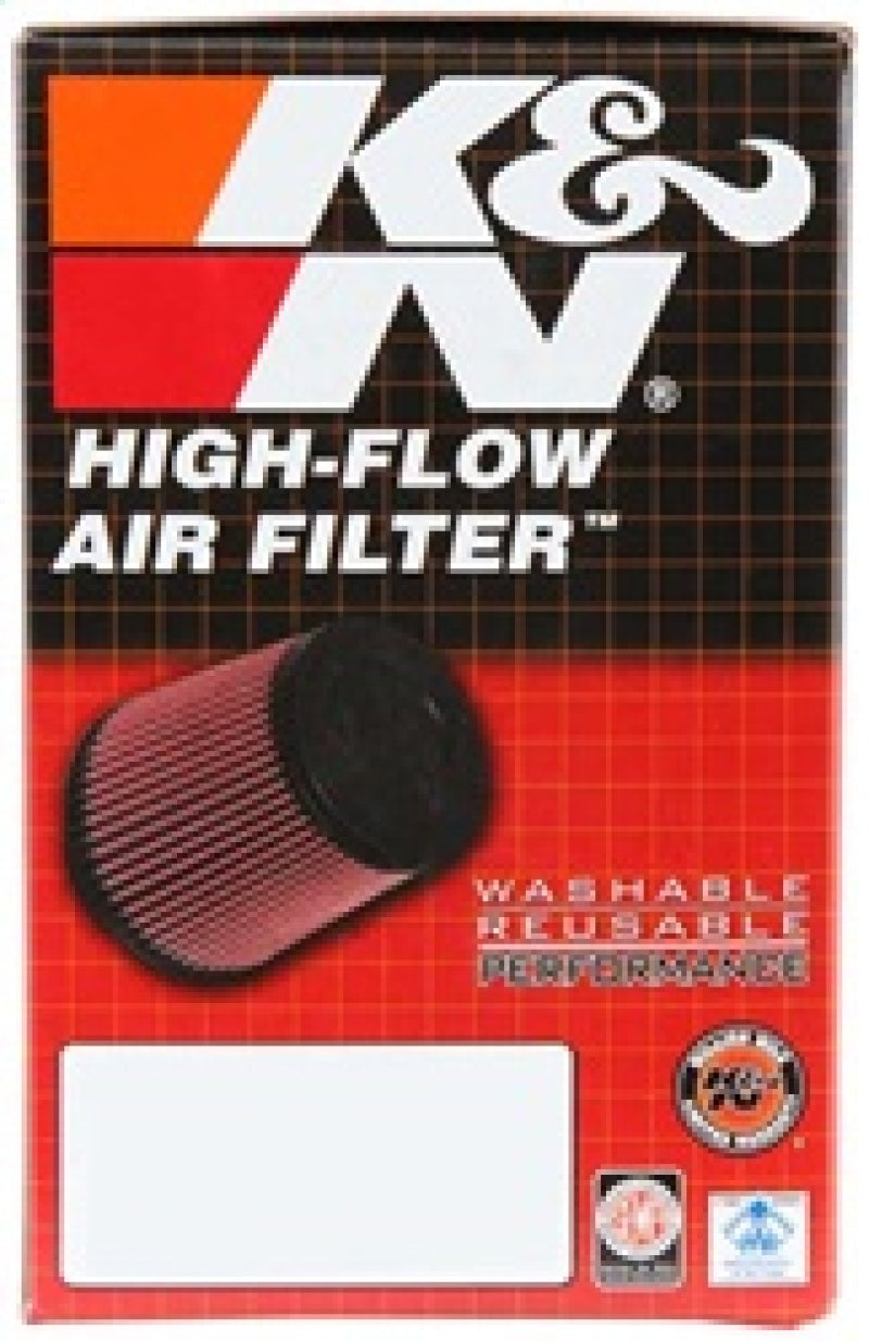 K&N Universal Custom Air Filter - Oval Shape 2in Neck Flange / 5.25in ID / 2.5in Height - Red