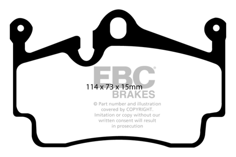 EBC 04-08 Porsche Boxster (Cast Iron Rotors only) 2.7 Yellowstuff Rear Brake Pads