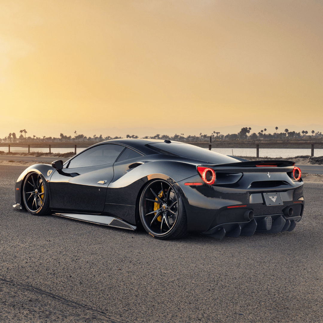 Ferrari 488 Diavolo Carbon Fiber Rear Diffuser Fins (set of 6) - Vorsteiner Wheels  - Aero - [tags]