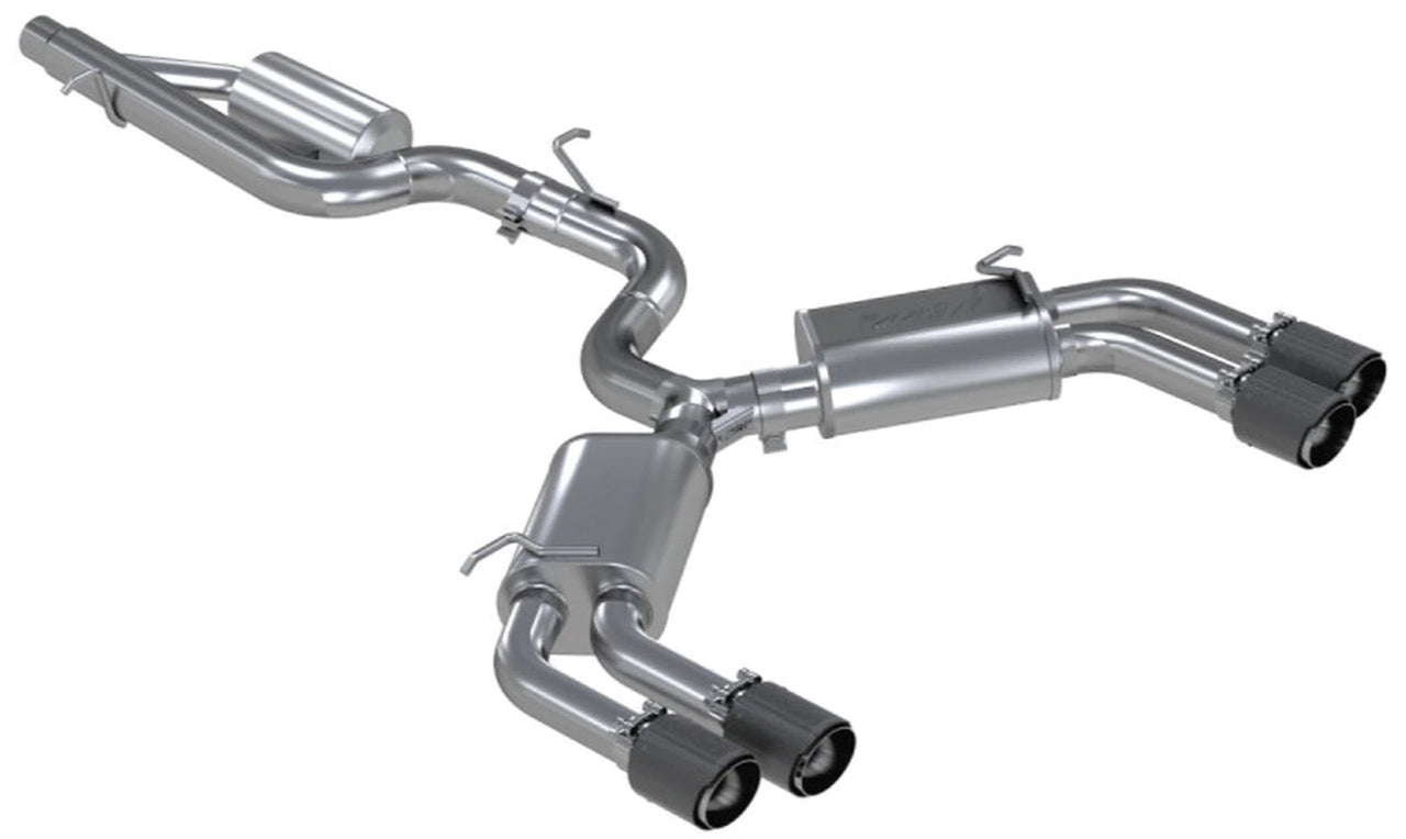 MBRP 3" T304 Stainless Steel Cat Back Exhaust With Valve Delete And Quad Split Rear - Audi S3 2015-2020