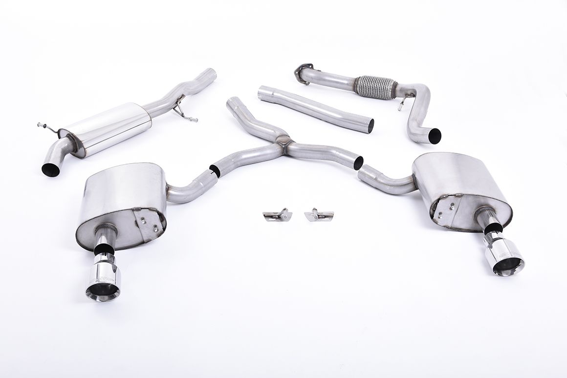 Milltek Road+ Part-Resonated Catback Exhaust - Audi B9 A4 2.0T Saloon/Avant Quattro (Without Brace Bars Only)