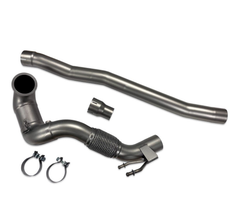034 Motorsport Cast Stainless Steel Racing Downpipe MK7 Golf R · 8V Audi A3/S3