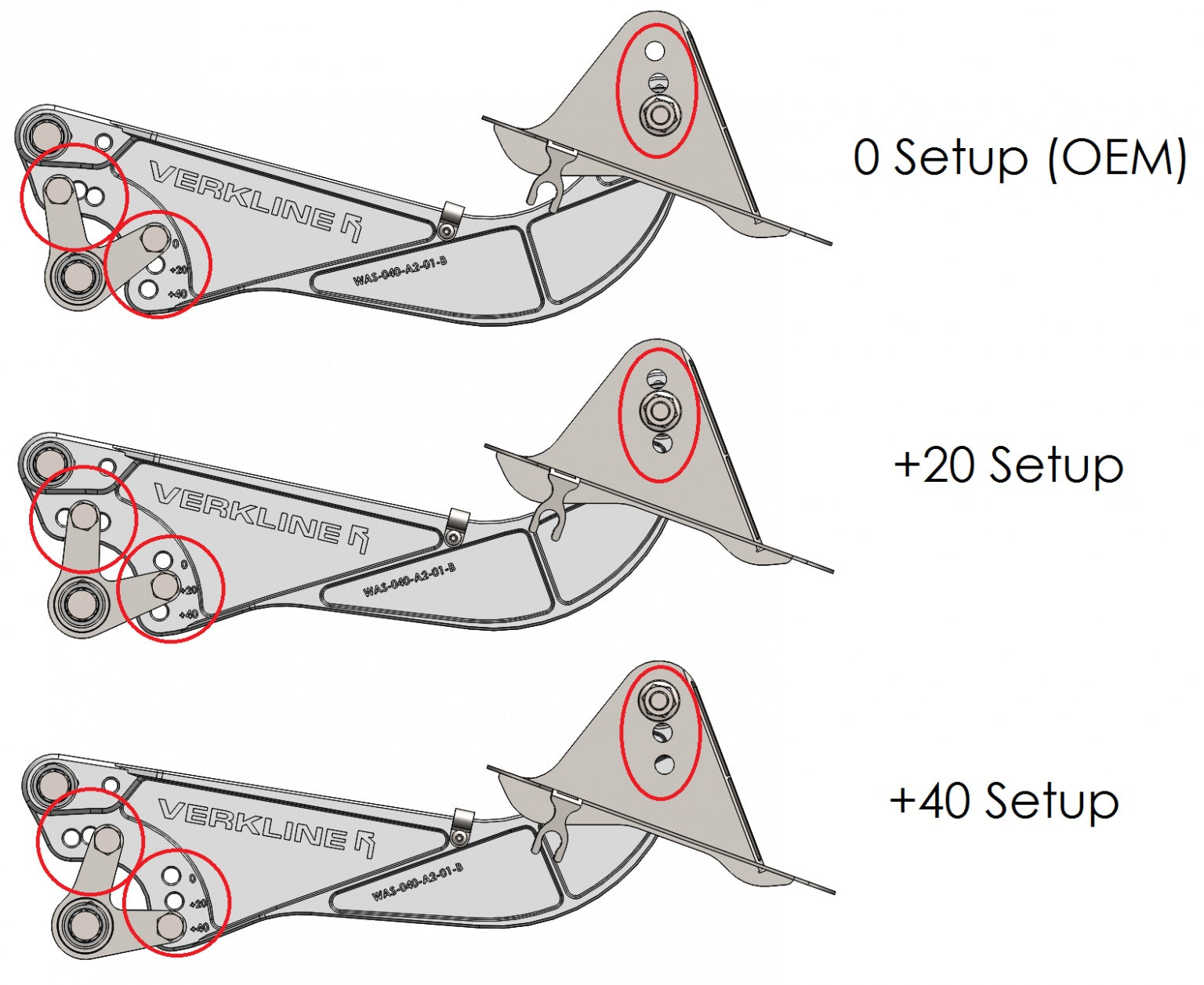 VERKLINE Spherical Adjustable Rear Trailing Arm Kit - MQB/MQB Evo