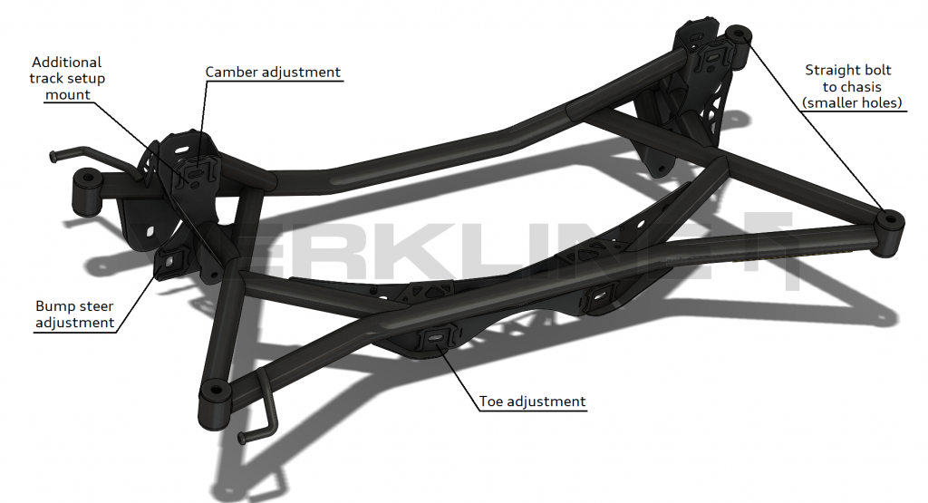 VERKLINE Rear Lightweight Tubular Subframe For FWD Cars - MQB/MQB Evo FWD