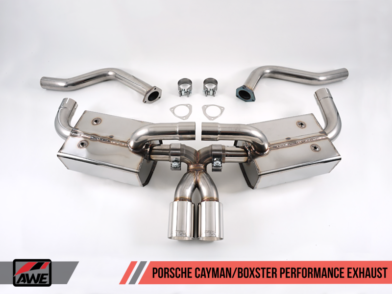 AWE Tuning Optional Porsche 987 Cayman/S Boxster/S Muffler Tip Set - Polished Silver