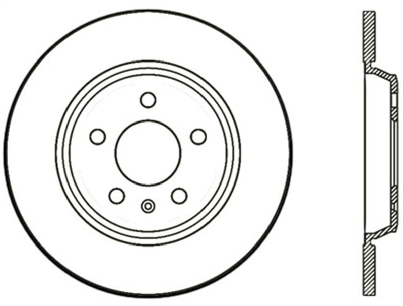StopTech Power Slot 09-10 Audi A4/A4 Quattro / 08-10 A5 / 10 S4 Rear Left Drilled & Slotted Rotor