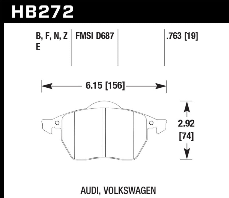Hawk Performance 00-02 Audi TT Base/Quattro 1.8L DTC-60 Race Front Brake Pads
