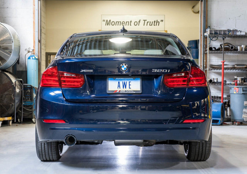 AWE Tuning BMW F30 320i Touring Edition Exhaust & Performance Mid Pipe - Chrome Silver Tip (102mm)