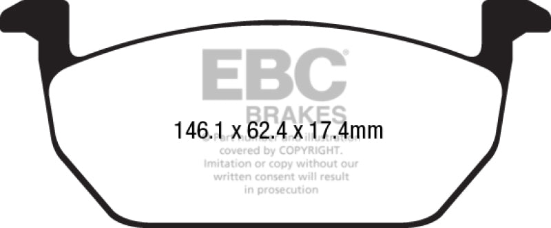 EBC 2017+ Volkswagen Golf Mk7 1.8L Turbo Redstuff Front Brake Pads