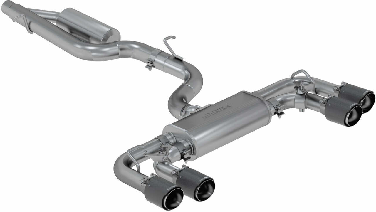 MBRP 3" T304 Stainless Steel Cat Back Exhaust With Active Quad Split Rear - MK7/MK7.5 Golf R