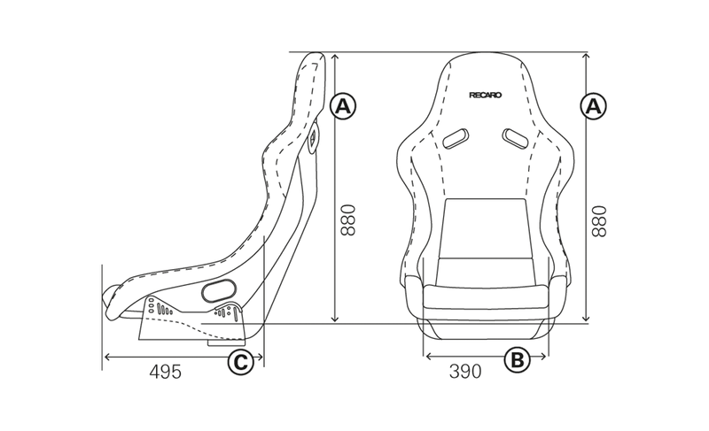 Recaro SEAT CUSHION BLACK VELOUR FOR POLE POSITION, SPG-XL