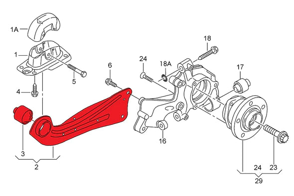 VERKLINE Spherical Adjustable Rear Trailing Arm Kit - MK5/MK6